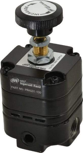 ARO/Ingersoll-Rand - 3/8 NPT Port, 14 CFM, Zinc Precision Constant Bleed Regulator - 2 to 120 psi Range, 150 Max psi Supply Pressure, 1/4" Gauge Port Thread, 2.12" Wide x 4.55" High - Exact Tool & Supply