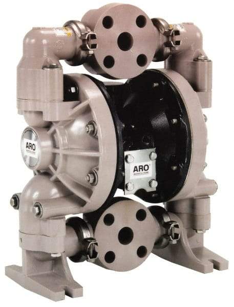 ARO/Ingersoll-Rand - 1-1/2" NPT, Nonmetallic, Air Operated Diaphragm Pump - Santoprene Diaphragm, Polypropylene Housing - Exact Tool & Supply