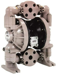 ARO/Ingersoll-Rand - 2" NPT, Nonmetallic, Air Operated Diaphragm Pump - PTFE Diaphragm, Polypropylene Housing - Exact Tool & Supply