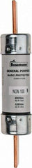 Cooper Bussmann - 125 VDC, 250 VAC, 100 Amp, Fast-Acting General Purpose Fuse - Bolt-on Mount, 5-7/8" OAL, 10 (RMS Symmetrical) kA Rating, 1-1/16" Diam - Exact Tool & Supply