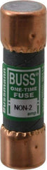 Cooper Bussmann - 125 VDC, 250 VAC, 2 Amp, Fast-Acting General Purpose Fuse - Fuse Holder Mount, 50.8mm OAL, 50 at AC/DC kA Rating, 9/16" Diam - Exact Tool & Supply