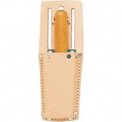 CLC - Knife Holster with 1 Pocket - Leather, Natural (Color), 2" Wide x 6" High x 1-1/4" Deep - Exact Tool & Supply
