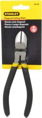 Stanley - 6" OAL, 7/16" Capacity, Cutting Pliers - 55/64" Jaw Length x 51/64" Jaw Width, Round Head, Cushion Grip Handle - Exact Tool & Supply