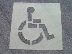 NMC - Handicapped Symbol Stencil - 38 Inch High x 34 Inch Wide Character x 0.06 Inch Thick, Polyethylene - Exact Tool & Supply