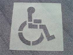 NMC - Handicapped Symbol Stencil - 38 Inch High x 34 Inch Wide Character x 0.06 Inch Thick, Polyethylene - Exact Tool & Supply