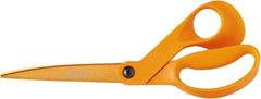 Fiskars - 3-11/16" LOC, 9" OAL TiN Coated Stainless Steel Ergonomic Titanium Nitride Shop Scissor - Ambidextrous, Bent Handle, For Shop Use - Exact Tool & Supply