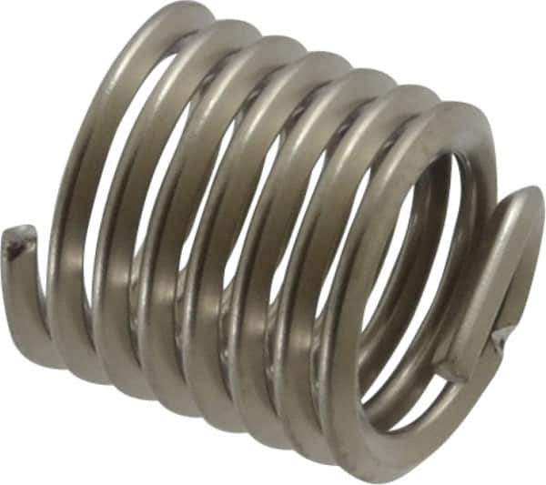 Recoil - 7/16-14 UNC, 0.656" OAL, Free Running Helical Insert - 7-3/8 Free Coils, Tanged, Stainless Steel, 1-1/2D Insert Length - Exact Tool & Supply