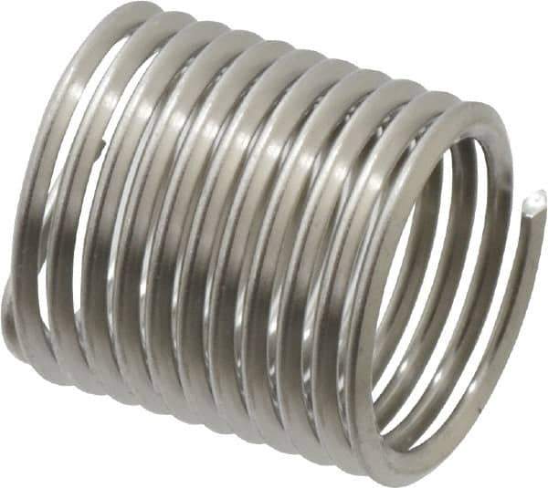 Recoil - 3/8-24 UNF, 0.562" OAL, Free Running Helical Insert - 11 Free Coils, Tanged, Stainless Steel, 1-1/2D Insert Length - Exact Tool & Supply