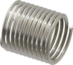 Recoil - 3/8-24 UNF, 0.562" OAL, Free Running Helical Insert - 11 Free Coils, Tanged, Stainless Steel, 1-1/2D Insert Length - Exact Tool & Supply