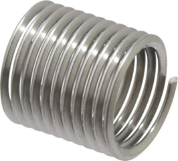 Recoil - 7/16-20 UNF, 0.656" OAL, Free Running Helical Insert - 10-5/8 Free Coils, Tanged, Stainless Steel, 1-1/2D Insert Length - Exact Tool & Supply