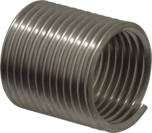 Recoil - 1/2-20 UNF, 3/4" OAL, Free Running Helical Insert - 12-3/8 Free Coils, Tanged, Stainless Steel, 1-1/2D Insert Length - Exact Tool & Supply