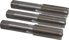 Interstate - M20x1.50 Metric Fine, 4 Flute, Bottoming, Plug & Taper, Bright Finish, High Speed Steel Tap Set - Right Hand Cut, 4-15/32" OAL, 2" Thread Length - Exact Tool & Supply