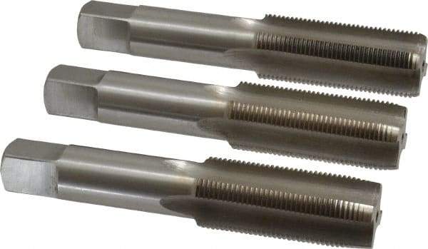 Interstate - M22x1.50 Metric Fine, 4 Flute, Bottoming, Plug & Taper, Bright Finish, High Speed Steel Tap Set - Right Hand Cut, 4-11/16" OAL, 2-7/32" Thread Length - Exact Tool & Supply