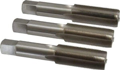 Interstate - M22x1.50 Metric Fine, 4 Flute, Bottoming, Plug & Taper, Bright Finish, High Speed Steel Tap Set - Right Hand Cut, 4-11/16" OAL, 2-7/32" Thread Length - Exact Tool & Supply