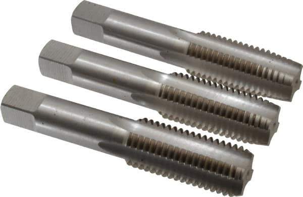 Interstate - M24x3.00 Metric Coarse, 4 Flute, Bottoming, Plug & Taper, Bright Finish, High Speed Steel Tap Set - Right Hand Cut, 4-29/32" OAL, 2-7/32" Thread Length - Exact Tool & Supply