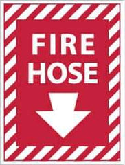 NMC - Fire Hose, Plastic Fire Sign - 9" Wide x 12" High - Exact Tool & Supply