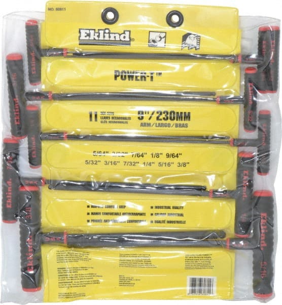 Eklind - 11 Piece T-Handle Ball End Hex Key Set - Exact Tool & Supply