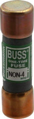 Cooper Bussmann - 125 VDC, 250 VAC, 4 Amp, Fast-Acting General Purpose Fuse - Fuse Holder Mount, 50.8mm OAL, 50 at AC/DC kA Rating, 9/16" Diam - Exact Tool & Supply