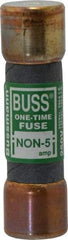 Cooper Bussmann - 125 VDC, 250 VAC, 5 Amp, Fast-Acting General Purpose Fuse - Fuse Holder Mount, 50.8mm OAL, 50 at AC/DC kA Rating, 9/16" Diam - Exact Tool & Supply