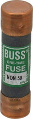 Cooper Bussmann - 125 VDC, 250 VAC, 50 Amp, Fast-Acting General Purpose Fuse - Fuse Holder Mount, 76.2mm OAL, 50 at AC/DC kA Rating, 13/16" Diam - Exact Tool & Supply