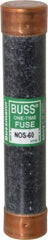 Cooper Bussmann - 600 VAC, 60 Amp, Fast-Acting General Purpose Fuse - Fuse Holder Mount, 5-1/2" OAL, 50 at AC/DC kA Rating, 1-1/16" Diam - Exact Tool & Supply