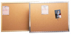 UNIVERSAL - 36" Wide x 24" High Open Cork Bulletin Board - Aluminum Frame, Natural Tan - Exact Tool & Supply