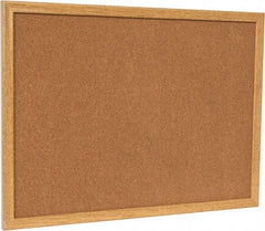 UNIVERSAL - 24" Wide x 18" High Open Cork Bulletin Board - Wood Frame, Natural Tan - Exact Tool & Supply