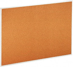 UNIVERSAL - 48" Wide x 36" High Open Cork Bulletin Board - Natural Cork, Aluminum Frame - Exact Tool & Supply