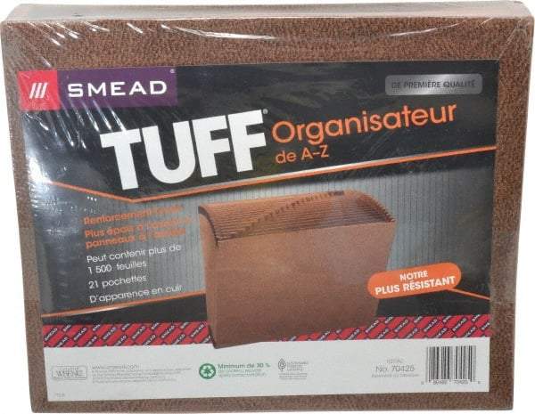SMEAD - 10 x 12", Letter Size, Brown, A-Z Indexed Expanding Files - 1 per Box - Exact Tool & Supply