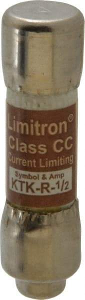 Cooper Bussmann - 600 VAC, 0.5 Amp, Fast-Acting General Purpose Fuse - Fuse Holder Mount, 1-1/2" OAL, 200 at AC (RMS) kA Rating, 13/32" Diam - Exact Tool & Supply
