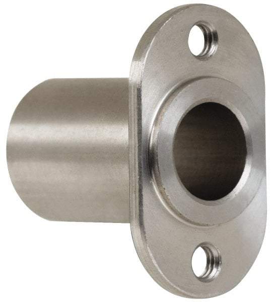 Gibraltar - 1/2" Pin Diam, #10-32 Mounting Hole, Oblong Flange, Stainless Steel Quick Release Pin Receptacle - 1-1/8" Between Mount Hole Center, 1.195" Depth, 3/4" Diam, Grade 303 - Exact Tool & Supply