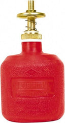 Justrite - 8 oz Brass Spill Proof Can - 5-1/2" High x 11-3/4" Diam, Red - Exact Tool & Supply