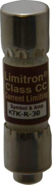 Cooper Bussmann - 600 VAC, 30 Amp, Fast-Acting General Purpose Fuse - Fuse Holder Mount, 1-1/2" OAL, 200 at AC (RMS) kA Rating, 13/32" Diam - Exact Tool & Supply