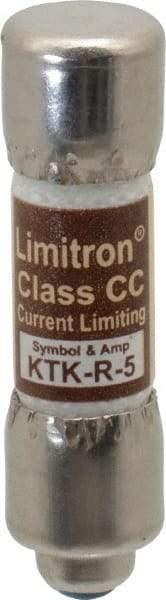Cooper Bussmann - 600 VAC, 5 Amp, Fast-Acting General Purpose Fuse - Fuse Holder Mount, 1-1/2" OAL, 200 at AC (RMS) kA Rating, 13/32" Diam - Exact Tool & Supply