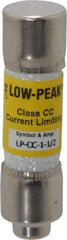 Cooper Bussmann - 300 VDC, 600 VAC, 1.5 Amp, Time Delay General Purpose Fuse - Fuse Holder Mount, 1-1/2" OAL, 20 at DC, 200 at AC (RMS) kA Rating, 13/32" Diam - Exact Tool & Supply