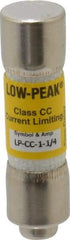 Cooper Bussmann - 300 VDC, 600 VAC, 1.25 Amp, Time Delay General Purpose Fuse - Fuse Holder Mount, 1-1/2" OAL, 20 at DC, 200 at AC (RMS) kA Rating, 13/32" Diam - Exact Tool & Supply