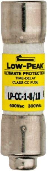Cooper Bussmann - 300 VDC, 600 VAC, 1.8 Amp, Time Delay General Purpose Fuse - Fuse Holder Mount, 1-1/2" OAL, 20 at DC, 200 at AC (RMS) kA Rating, 13/32" Diam - Exact Tool & Supply