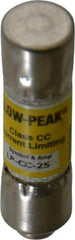 Cooper Bussmann - 300 VDC, 600 VAC, 25 Amp, Time Delay General Purpose Fuse - Fuse Holder Mount, 1-1/2" OAL, 20 at DC, 200 at AC (RMS) kA Rating, 13/32" Diam - Exact Tool & Supply