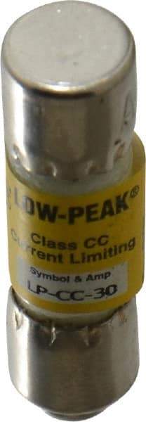 Cooper Bussmann - 300 VDC, 600 VAC, 30 Amp, Time Delay General Purpose Fuse - Fuse Holder Mount, 1-1/2" OAL, 20 at DC, 200 at AC (RMS) kA Rating, 13/32" Diam - Exact Tool & Supply