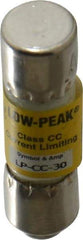 Cooper Bussmann - 300 VDC, 600 VAC, 30 Amp, Time Delay General Purpose Fuse - Fuse Holder Mount, 1-1/2" OAL, 20 at DC, 200 at AC (RMS) kA Rating, 13/32" Diam - Exact Tool & Supply