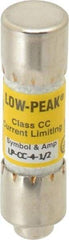 Cooper Bussmann - 150 VDC, 600 VAC, 4.5 Amp, Time Delay General Purpose Fuse - Fuse Holder Mount, 1-1/2" OAL, 20 at DC, 200 at AC (RMS) kA Rating, 13/32" Diam - Exact Tool & Supply