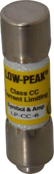 Cooper Bussmann - 150 VDC, 600 VAC, 6 Amp, Time Delay General Purpose Fuse - Fuse Holder Mount, 1-1/2" OAL, 20 at DC, 200 at AC (RMS) kA Rating, 13/32" Diam - Exact Tool & Supply