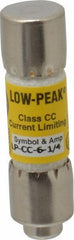 Cooper Bussmann - 150 VDC, 600 VAC, 6.25 Amp, Time Delay General Purpose Fuse - Fuse Holder Mount, 1-1/2" OAL, 20 at DC, 200 at AC (RMS) kA Rating, 13/32" Diam - Exact Tool & Supply