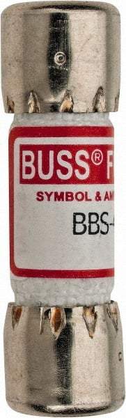 Cooper Bussmann - 600 VAC, 0.4 Amp, Fast-Acting General Purpose Fuse - Fuse Holder Mount, 1-3/8" OAL, 10 at AC kA Rating, 13/32" Diam - Exact Tool & Supply