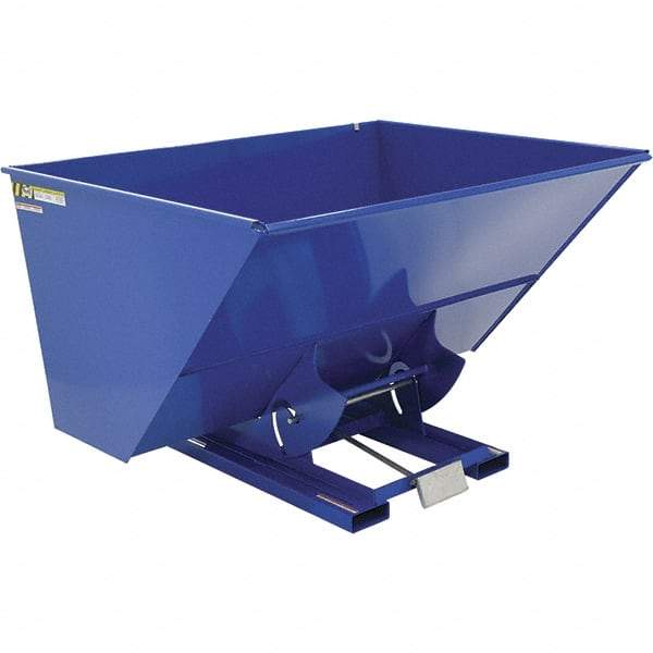 Vestil - 6,000 Lb Load Capacity, 3 Cu Yd, Steel Self-Dumping Hopper - 81-7/16" Wide x 66-13/16" Long x 50-5/8" High, Blue - Exact Tool & Supply