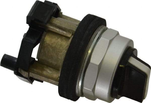 Eaton Cutler-Hammer - 30-1/2mm Mount Hole, 2 Position, Knob Operated, Selector Switch Only - Black, Maintained (MA) - Maintained (MA), Nonilluminated, Oil and Watertight - Exact Tool & Supply