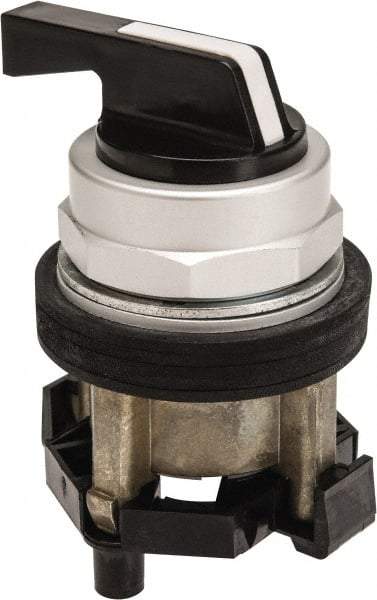 Eaton Cutler-Hammer - 30-1/2mm Mount Hole, 3 Position, Lever Operated, Selector Switch Only - Black, Maintained (MA) - Maintained (MA) - Maintained (MA), Nonilluminated, Oil and Watertight - Exact Tool & Supply
