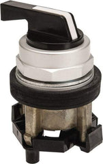 Eaton Cutler-Hammer - 30-1/2mm Mount Hole, 3 Position, Lever Operated, Selector Switch Only - Black, Maintained (MA) - Maintained (MA) - Maintained (MA), Nonilluminated, Oil and Watertight - Exact Tool & Supply