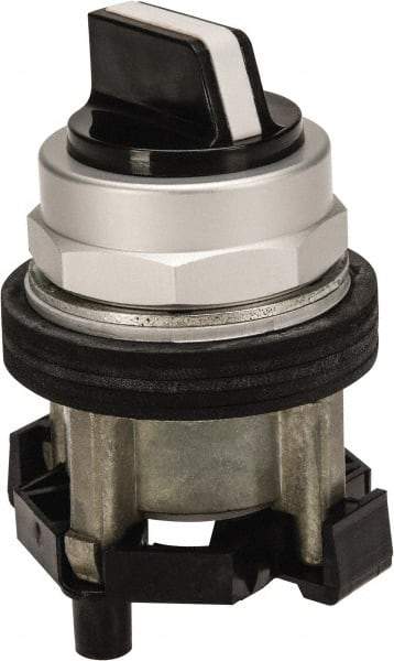 Eaton Cutler-Hammer - 30-1/2mm Mount Hole, 2 Position, Knob Operated, Selector Switch Only - Black, Maintained (MA) - Momentary (MO), Nonilluminated, Oil and Watertight - Exact Tool & Supply