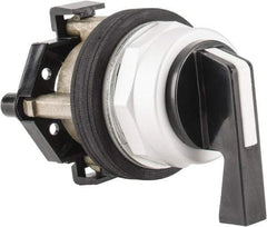 Eaton Cutler-Hammer - 30-1/2mm Mount Hole, 3 Position, Lever Operated, Selector Switch Only - Black, Maintained (MA) - Maintained (MA) - Momentary (MO), Nonilluminated, Oil and Watertight - Exact Tool & Supply